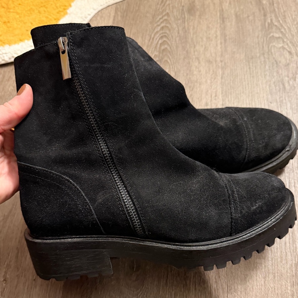 Thursday Black Suede Boots Size 8
